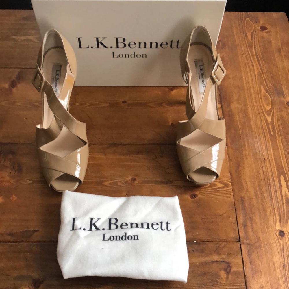 L.K. Bennett Silver Taupe Patent